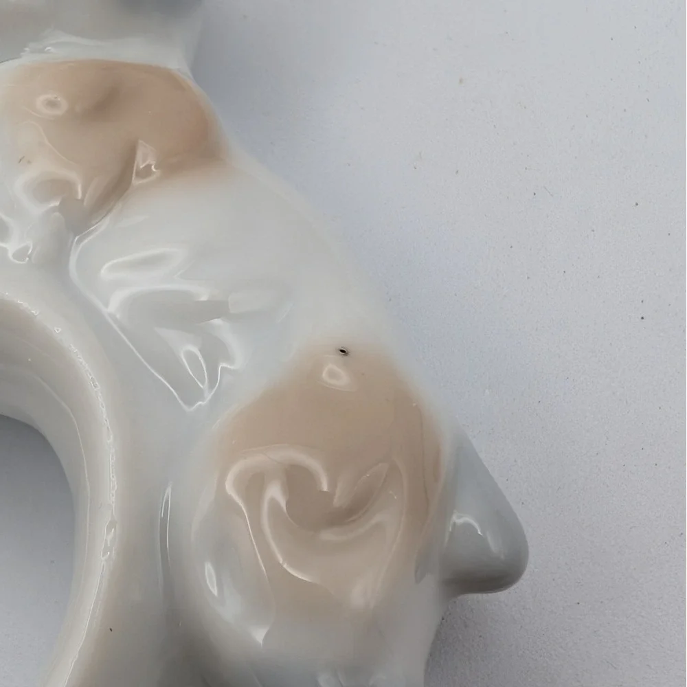 Vintage Takahashi San Francisco Porcelain Bulldog Napkin Rings Set of 4 Japan